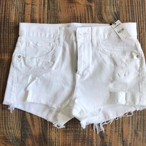 NWT‼️ high rise white denim cutoff shorts